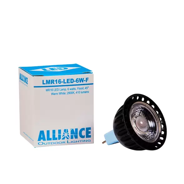 Alliance Lighting Lamp, 6W MR-16, 410 Lumens 2900K LED 45 Deg | LMR16-LED-6W-F