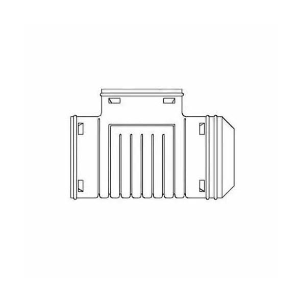 Blind Tee, 8"Snap Black HDPE Single Wall