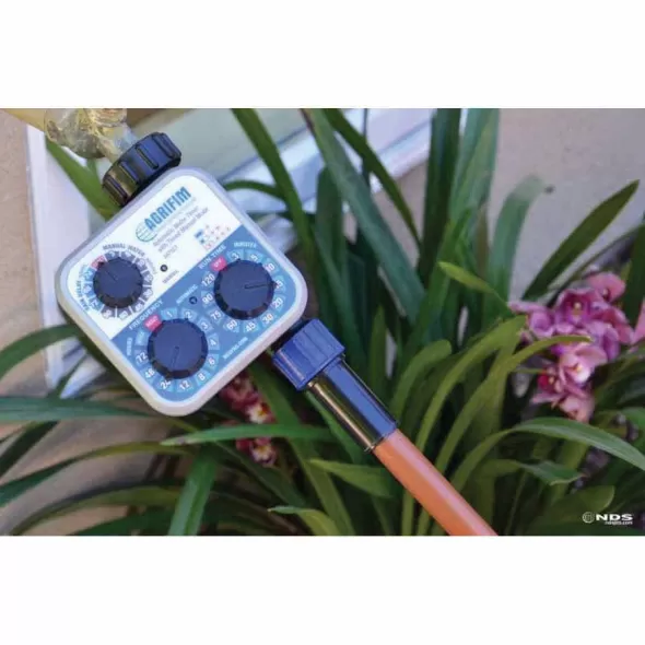 Analog Timer, 4" x 4" x 2" Blue Plastic 3-Dial Hose Bib