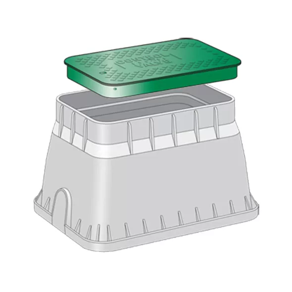 Valve Box Only, 12" Rectangular Black Box Jumbo
