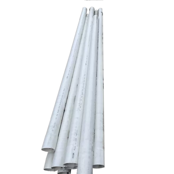 Sewer and Drain Pipe, 4" x 10'Bell End White PVC Solid