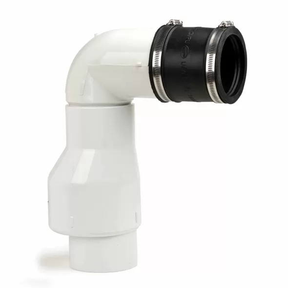 Swing Check Valve, 3"Slip x Rubber Coupling PVC Full Flow