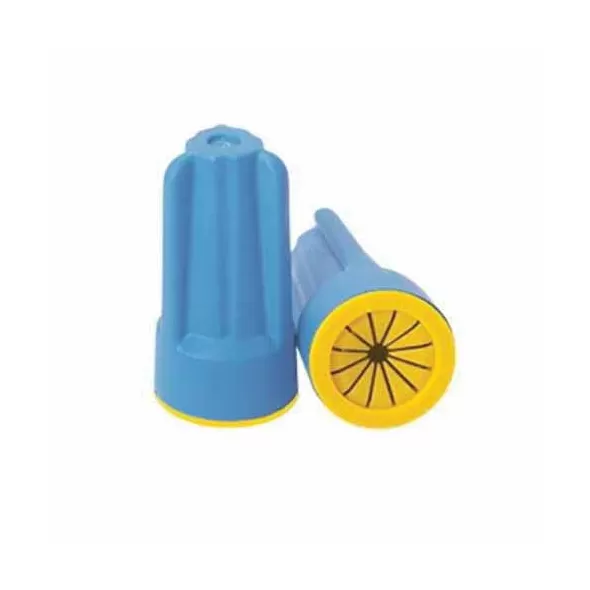 Wire Connector, 30 V 10 A 20-14 AWG Stranded 18 AWG Solid Copper/Copper Blue/Yellow 25/Pack Corrosion-Resistant Low Voltage