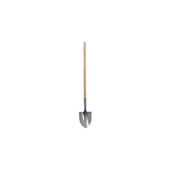 Point Shovel, 0.06" Steel Blade Wood Handle Round Light-Duty