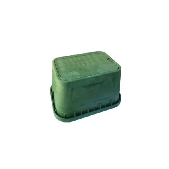 Valve Box, 12" x 20" x 12" Rectangular Green Irrigation Control Valve 1220 with T-Lid