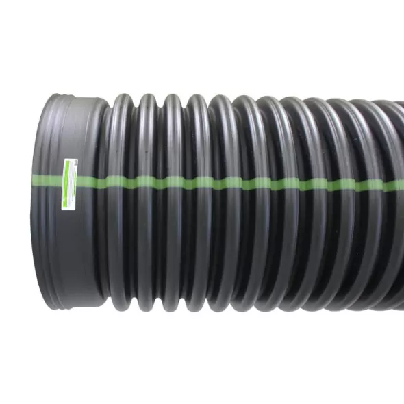 Ads Drainage Pipe, Corrugated Hdpe Dual Wall N-12 Black, Bell-End X Spigot, 4" X 20' |  04150020IBDW