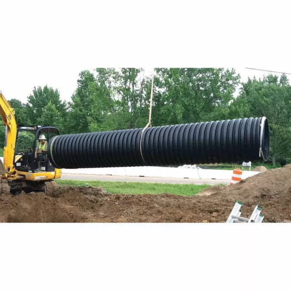 ADS Drainage Pipe, HDPE Dual Wall Perforated Water-Tight N-12, Bell-End x Spigot, 6" x 20' | DPE060DWWT
