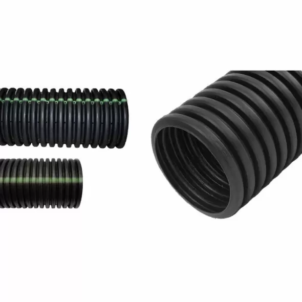 ADS Drainage Pipe, Plain-End Corrugated HDPE Single Wall Black 18" x 20' | DPE180S