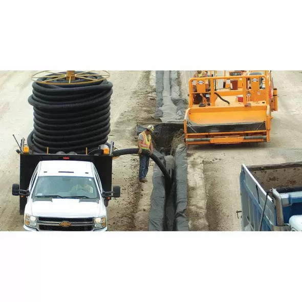 ADS Drainage Pipe, Plain-End Corrugated HDPE Single Wall Black 18" x 20' | DPE180S