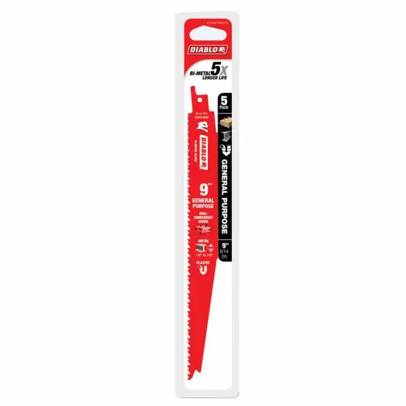 Saw Blade, Reciprocating Variable Tooth For Cutting Nail‑Embedded Wood Metal and Plastic