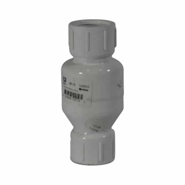 Spring Check Valve, 3"FPT White PVC 200 psi 1001 Series with Flow Control