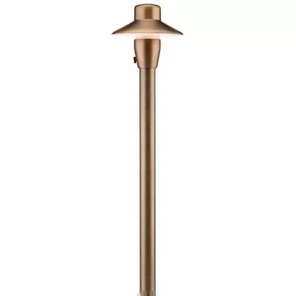 FX Luminaire Path Light, 1.6 W Ceramic G4 2700K LED Midgrade Brass | CPL7LED20W18RAB