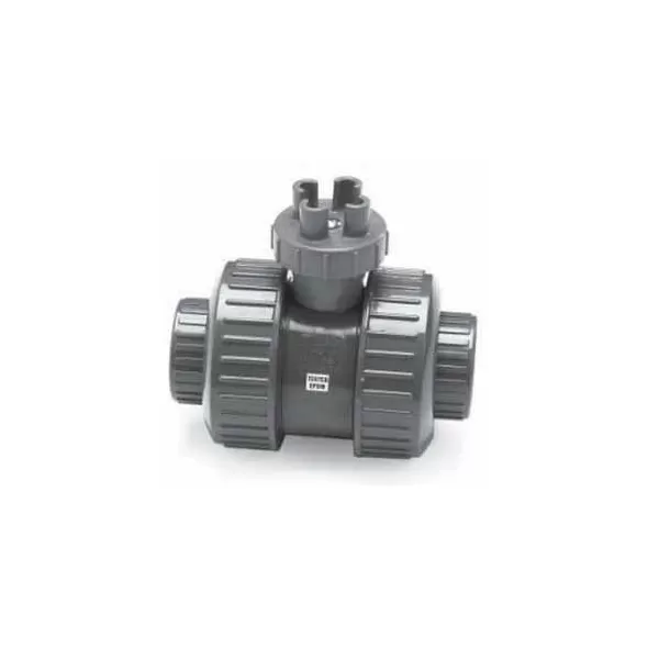 Ball Valve, 1"Slip x Threaded Gray PVC 235 psi True Union Slo-Close Full Block