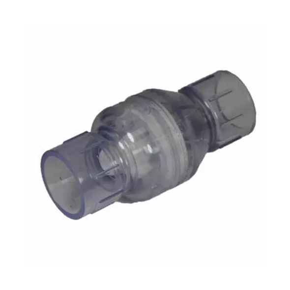 Spring Check Valve, 2" Slip Clear PVC 125 psi 1011 Series with Flow Control
