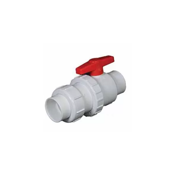 Combination Valve, 2"Union x Slip White PVC 125 psi Swing Check and Ball with Flow Control