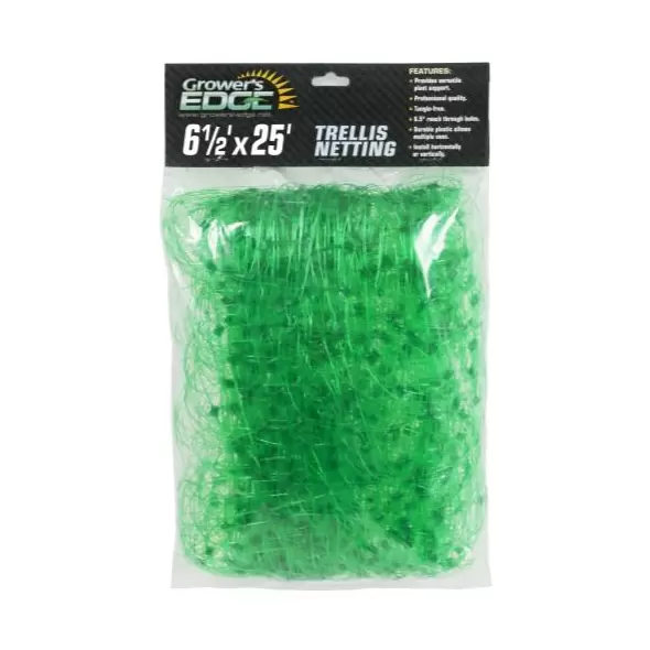Grower's Edge Green Trellis Netting 6.5 ft x 25 ft (30/cs)