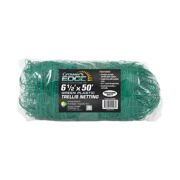 Grower's Edge Green Trellis Netting 6.5 ft x 50 ft (15/Cs)