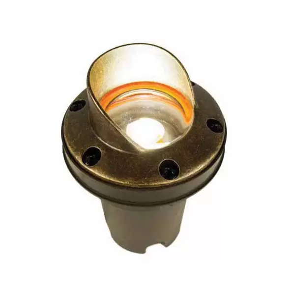 Well Light, 2 W 2700K Integrated LED Powder Coated Bronze Metallic Die-Cast Aluminum/Brass with Cowling Faceplate Zoning