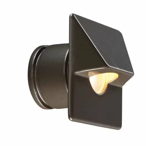 Wall Light, 2 W 2700K/4500K/5200K Integrated LED Powder Coated Bronze Metallic Die-Cast Brass Petit Oeil Series Square Zoning