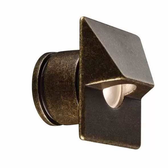Wall Light, 2 W 2700K/4500K/5200K Integrated LED Powder Coated Bronze Metallic Die-Cast Brass Petit Oeil Series Square Zoning