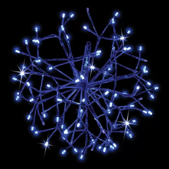 3D Shimmering Sphere, Blue Twinkle LED 16" Blue Tape Low Voltage