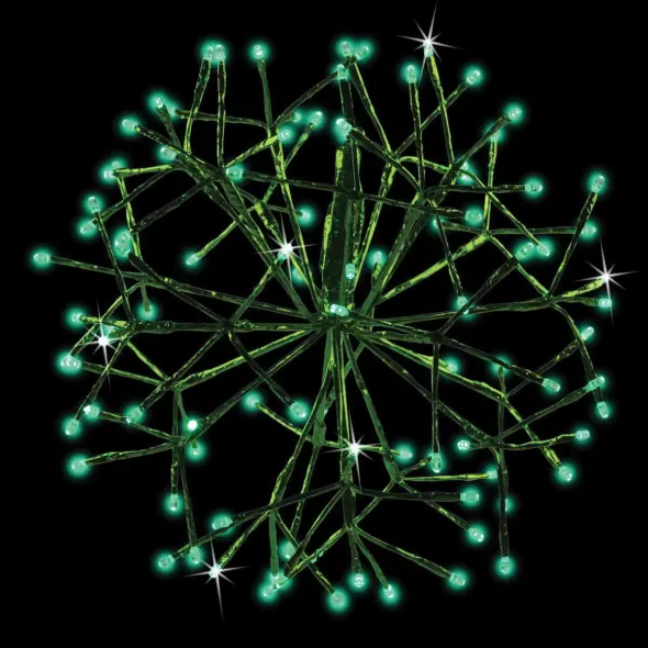3D Shimmering Sphere, Green Twinkle LED 16" Green Tape Low Voltage
