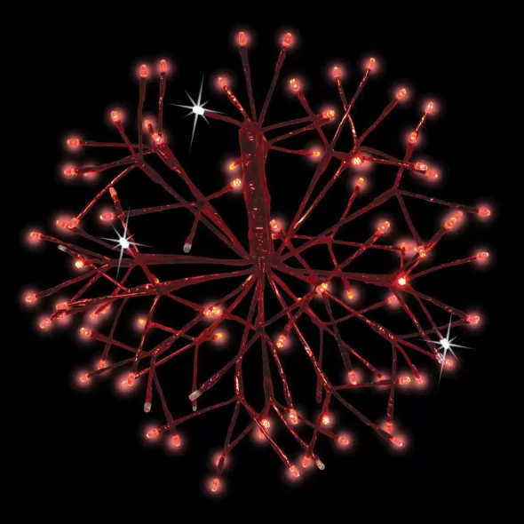 3D Shimmering Sphere, Red Twinkle LED 16" Red Tape Low Voltage
