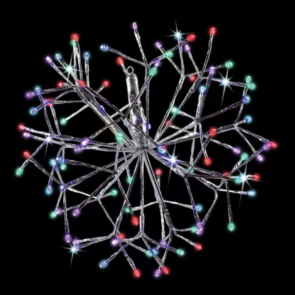 3D Shimmering Sphere, LED 16" Silver Tape Low Voltage Multi-Colored