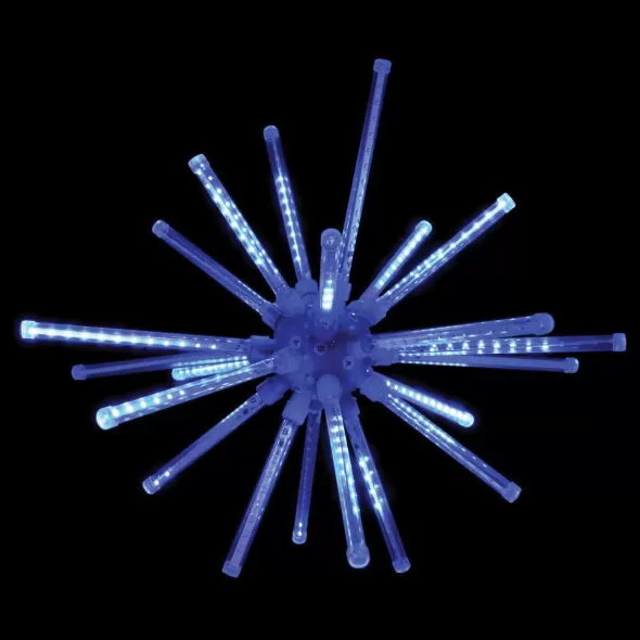 A LED 3D Meteor Burst, 20" Blue Steel Frame Low Voltage Combo