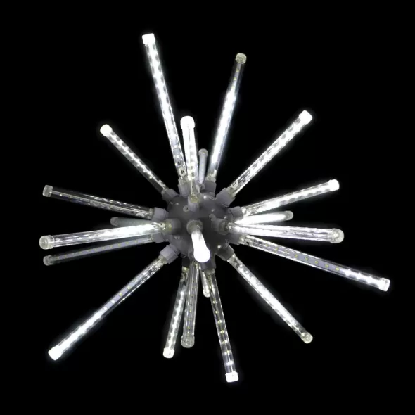 A LED 3D Meteor Burst, 20" Pure White Steel Frame Low Voltage Combo