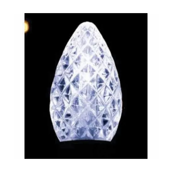 Christmas Light Bulb, Faceted E12 C7 LED Cool White Transparent