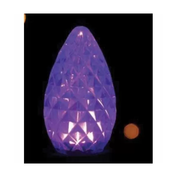 Christmas Light Bulb, Faceted E12 C7 LED Purple Transparent