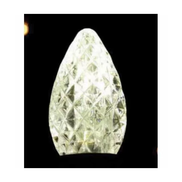 Christmas Light Bulb, Faceted E12 C7 LED Pure White Transparent