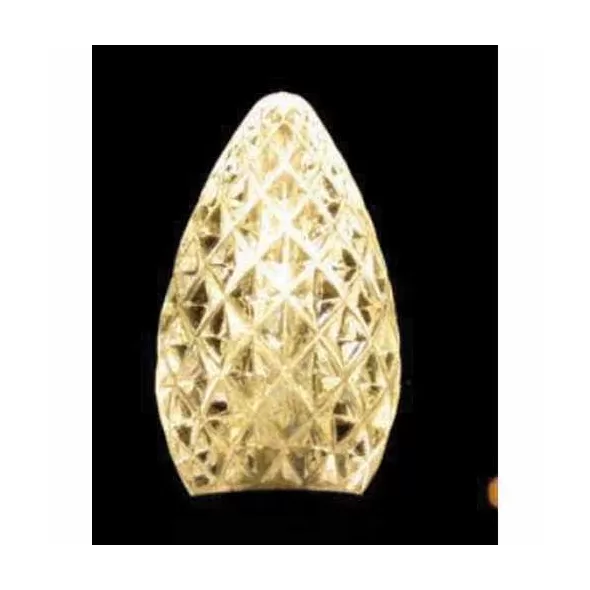 Christmas Light Bulb, Faceted E12 C7 LED Sun Warm White Transparent | BU-LED-FC7-TSWW