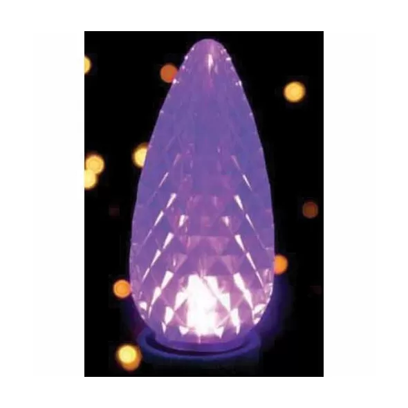 Christmas Light Bulb, Faceted E17 C9 LED Purple Transparent