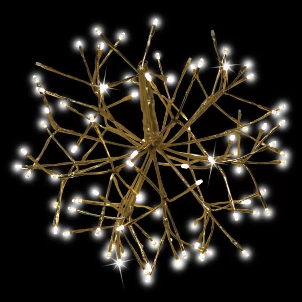 3D Shimmering Sphere, Warm White Twinkle LED 16" Gold Tape Low Voltage