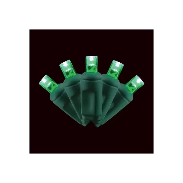 LED Balled Light Set, 26' Green Commercial Grade | LED-5MMB-50-GR
