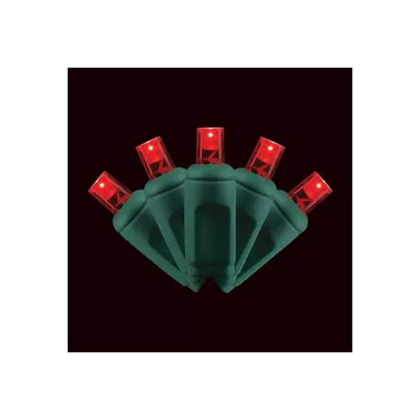 LED Balled Light Set, 26' Red Commercial Grade | LED-5MMB-50-RD