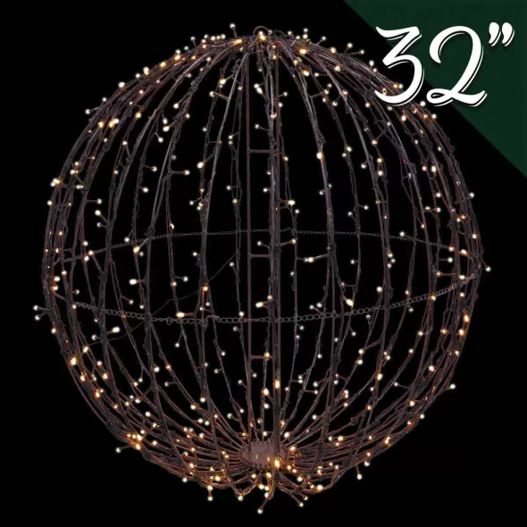 Foldable Sphere, Warm White LED 32" Brown Sphere