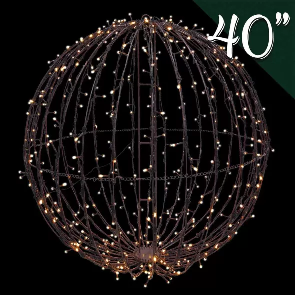 Foldable Sphere, Warm White LED 40" Brown Sphere