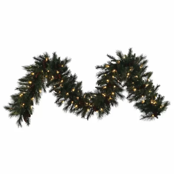 Noble Garland, Warm White 5 mm LED 9" x 14" Mixed | MGARL-9-WW-LED
