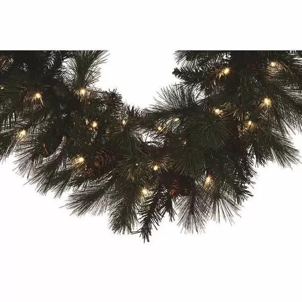 Noble Garland, Warm White 5 mm LED 9" x 14" Mixed | MGARL-9-WW-LED