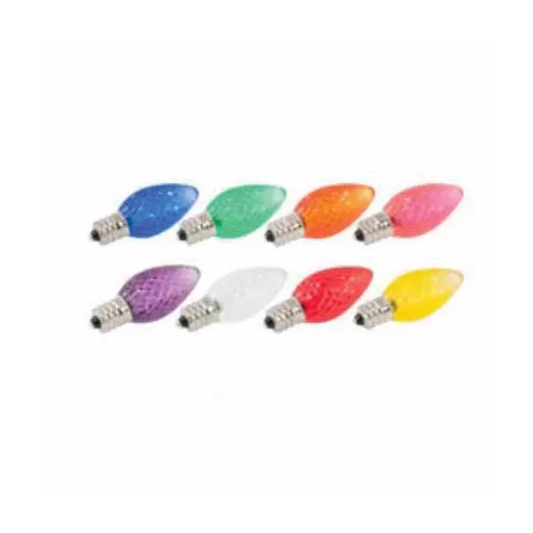 LED Bulb, Faceted 0.37 W E12 C7 LED Pure White Transparent Decorative Premium