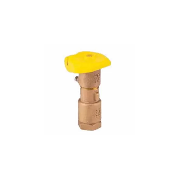 Quick Coupling Valve, 1"Female Red Brass 2-Piece with 1 Slot Locking Yellow Lid