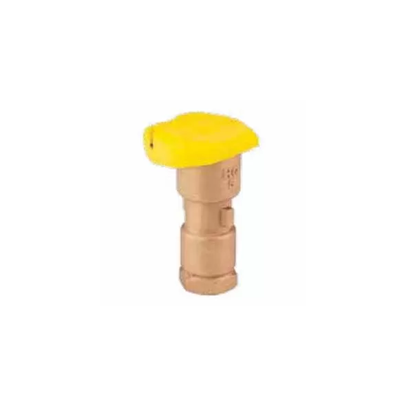 Quick Coupling Valve, 1-1/4"Female Red Brass 1-Piece with 1 Slot Locking Yellow Lid