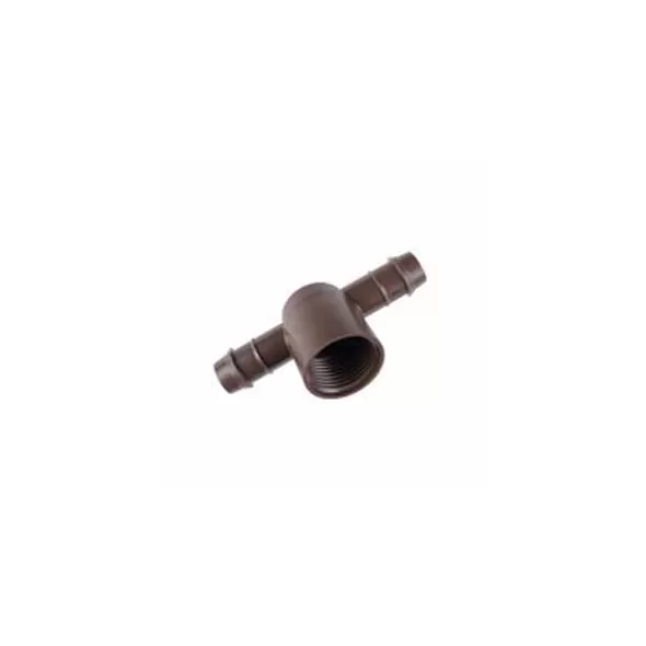 Insert Tee, 3/4" x 17 mm Threaded x Barb Brown Acetal