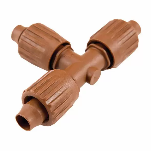 Hunter Locking Tee, Threaded Brown Glass-Filled Polypropylene | PLDLOCTEE