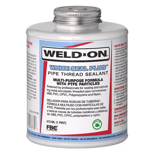 Threaded Sealant, 1 pt Can White Seal Plus Series Heavy-Duty Multi-Purpose Pipe