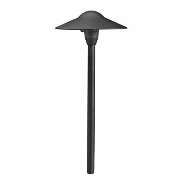 Path Light, 2.3 W Wedge T5 LED Textured Black Aluminum Dome