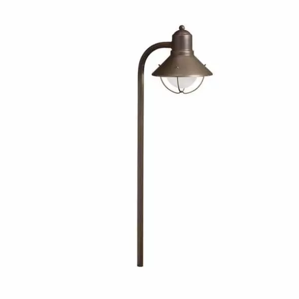 Path Light, 2.3 W Wedge S8 3155K LED/Incandescent Olde Bronze Brass Traditional Marine Lantern